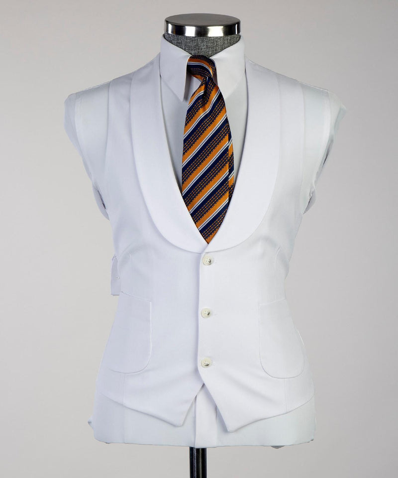 3 pieces White Luxury Suit Vest