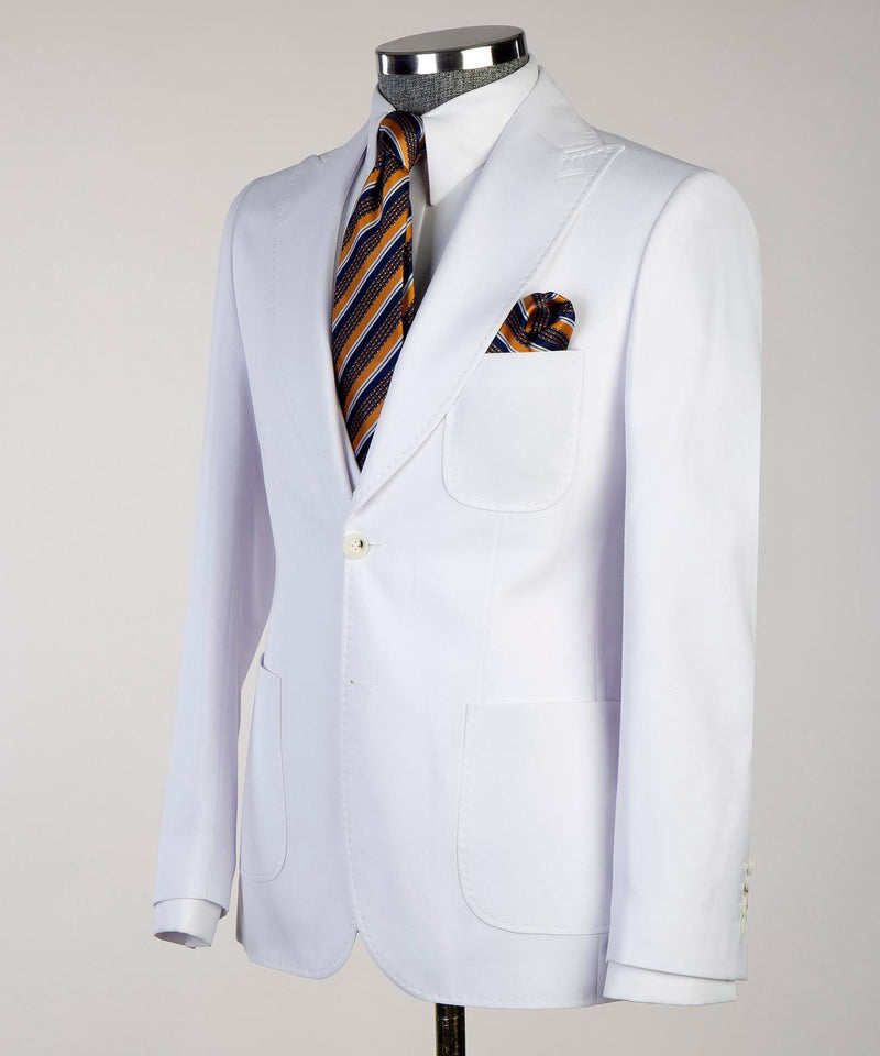 3 pieces White Luxury Suit