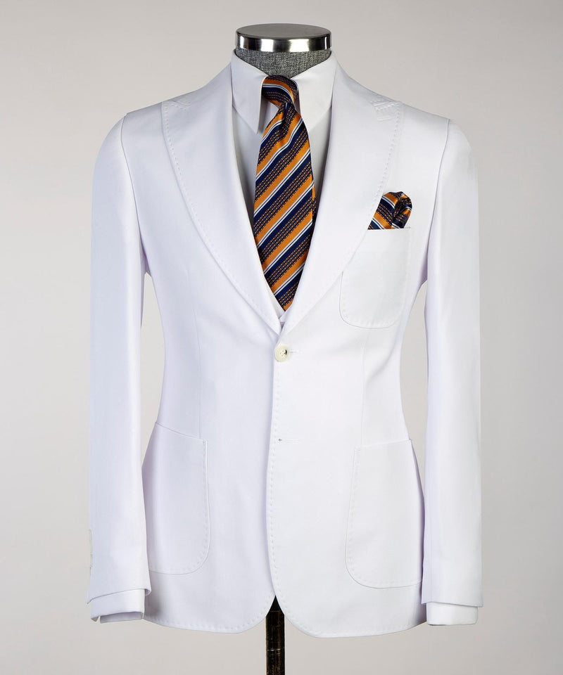 3 pieces White Luxury Suit