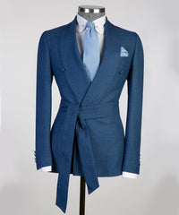 Belted Blue Suit