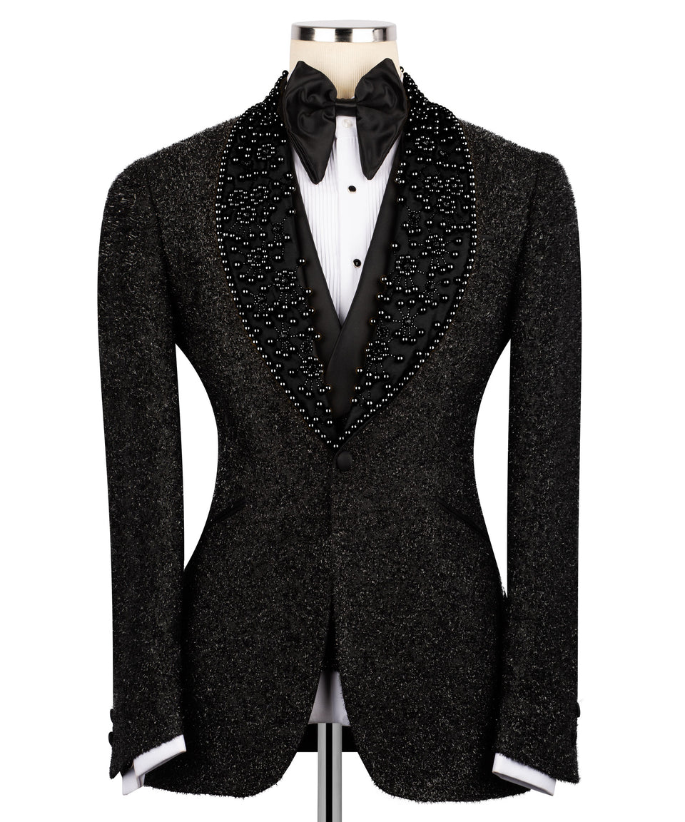 Black Anthracite Beaded Tuxedo