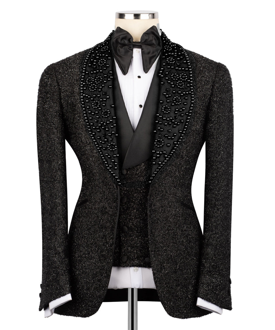 Black Anthracite Beaded Tuxedo
