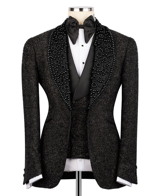 Black Anthracite Beaded Tuxedo