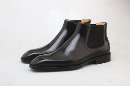 “Black Burnish” Chelsea Boots