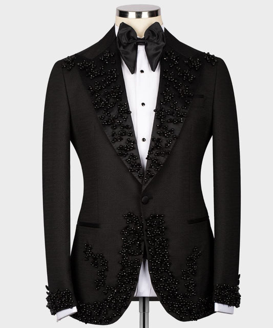 Black Decorative Lapel Tuxedo