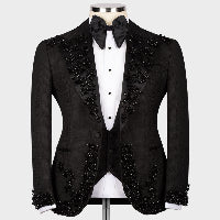 Black Decorative Lapel Tuxedo