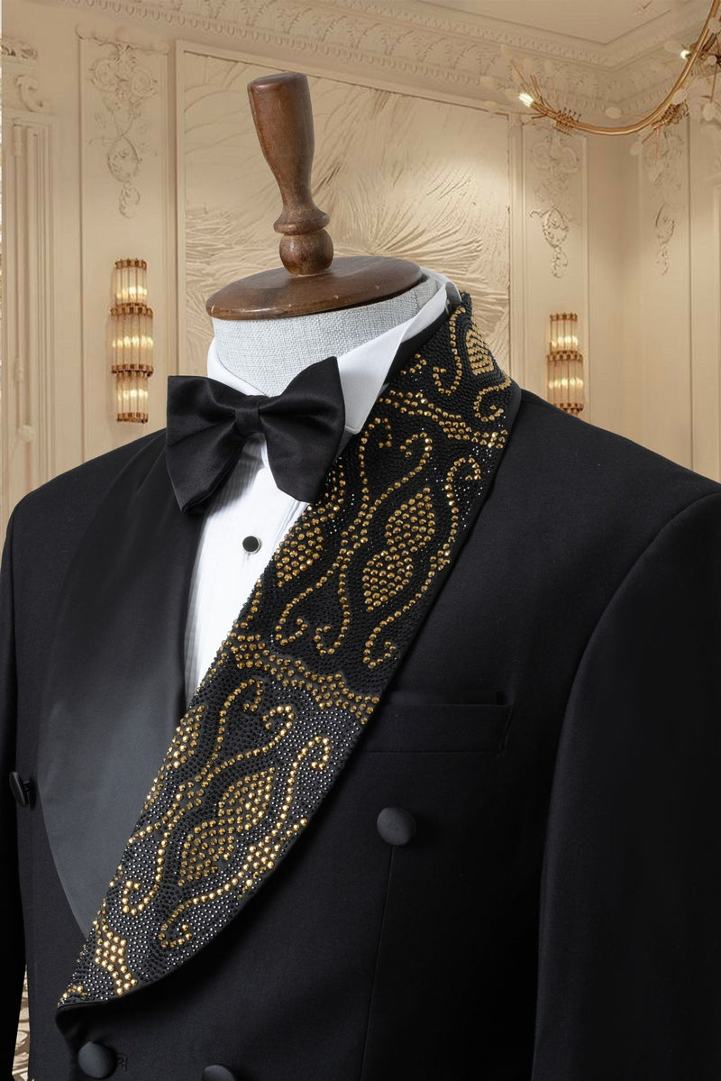 Black Tuxedo With Golden Stones