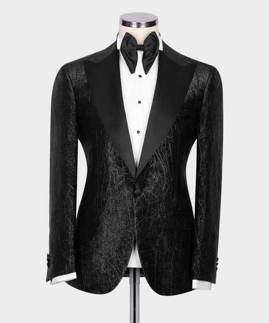 Black Tuxedo with Herringbone Pattern