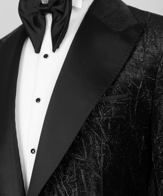 Black Tuxedo with Herringbone Pattern