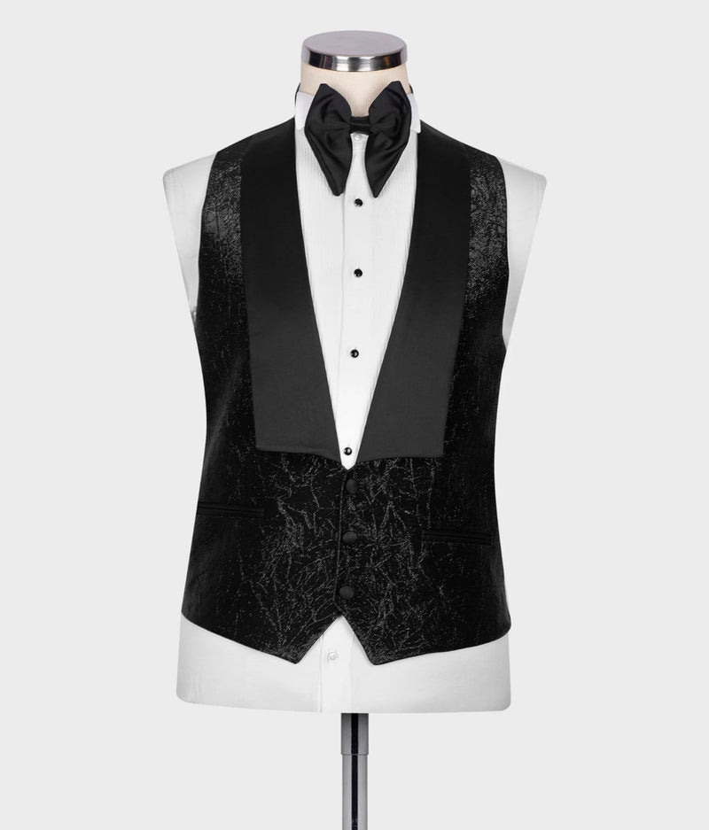 Black Tuxedo with Herringbone Pattern