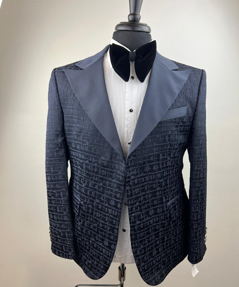 Blue Embroidery Tuxedo