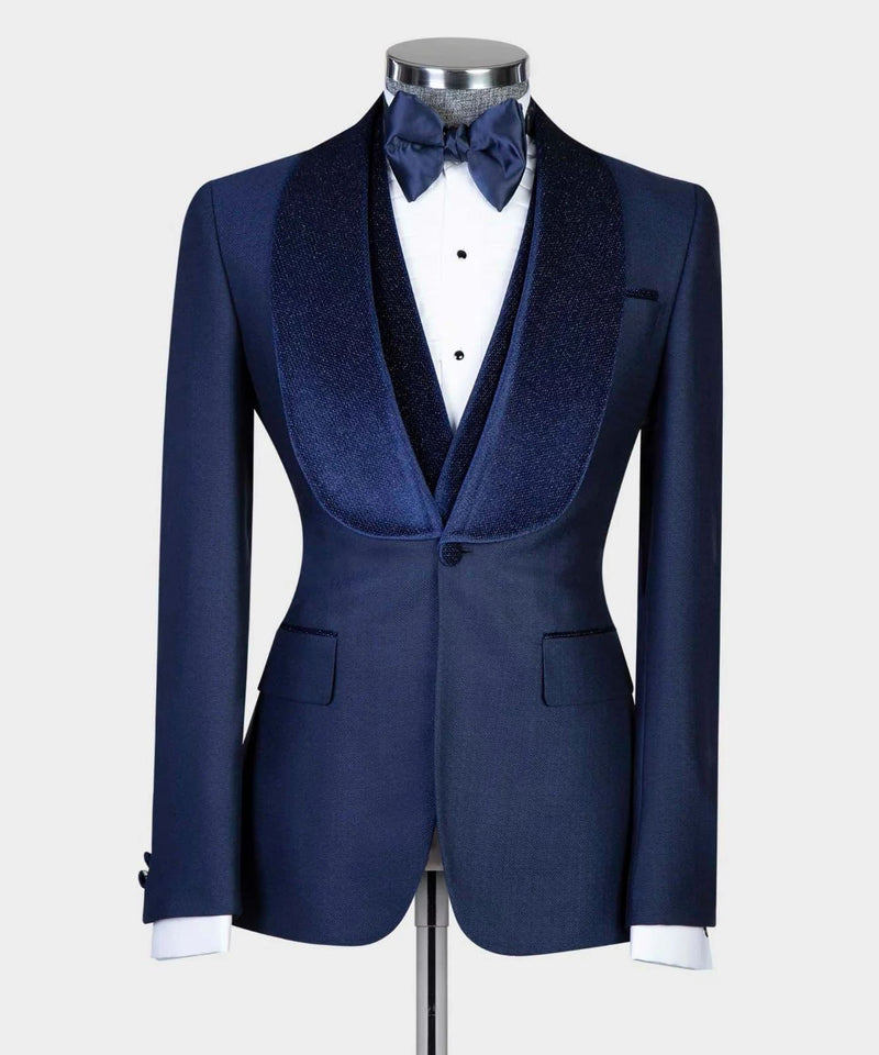 Blue Shinning Collar Tuxedo