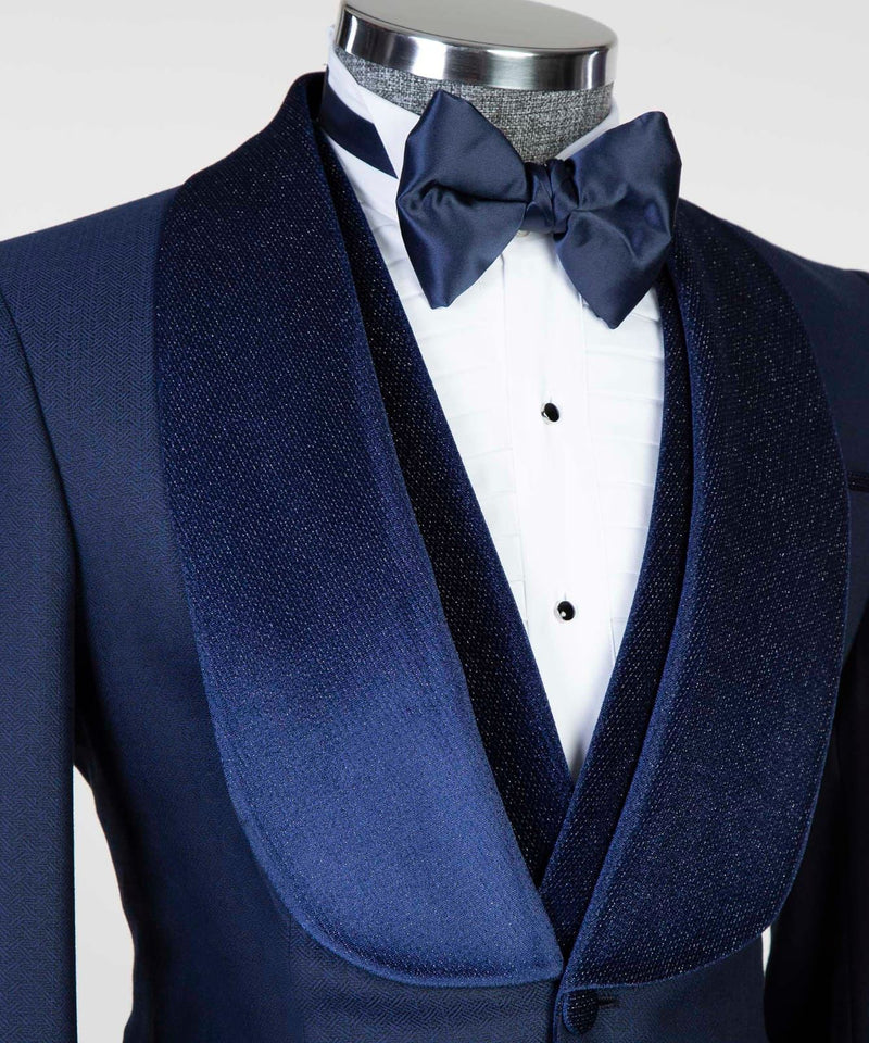 Blue Shinning Collar Tuxedo