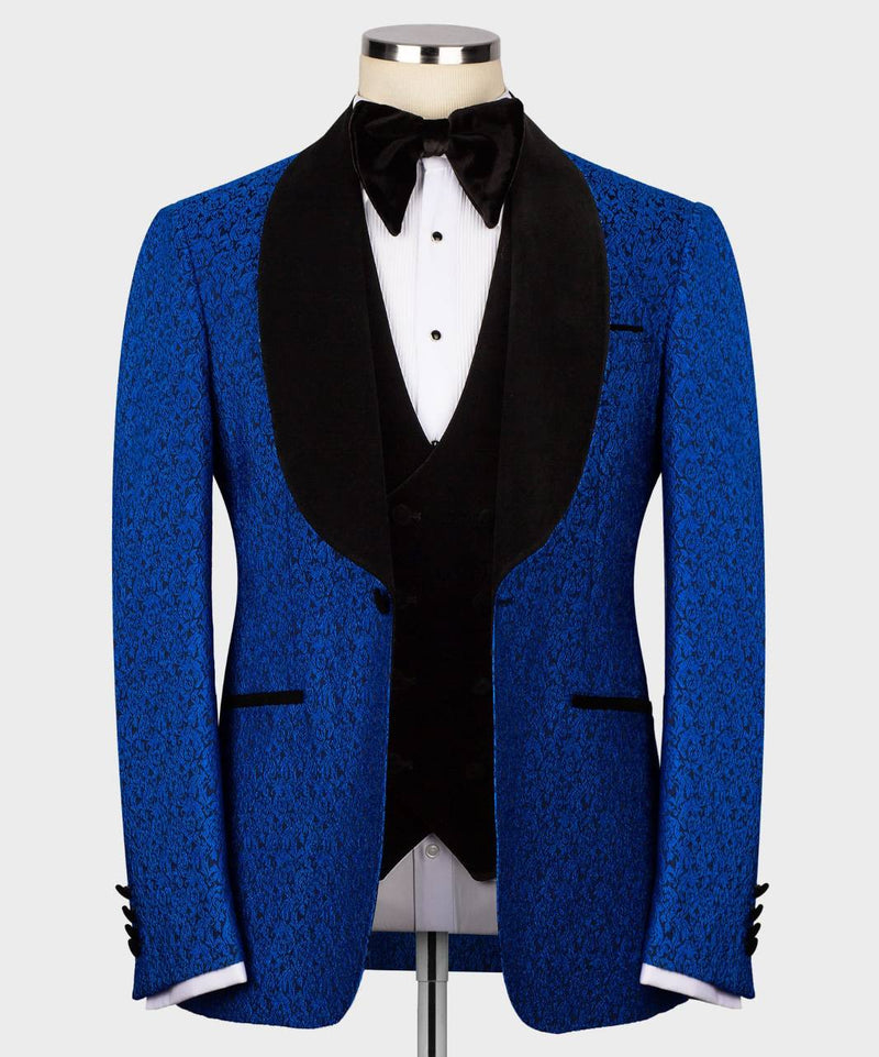 Blue Textured Tuxedo