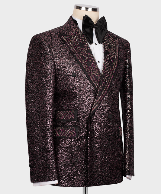 Blush Baron Embellished Pink Tuxedo