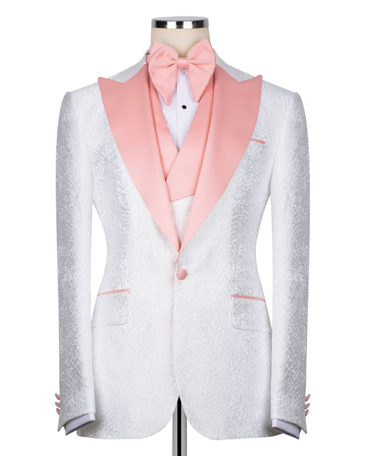 "Blush Regent" White Textured Tuxedo