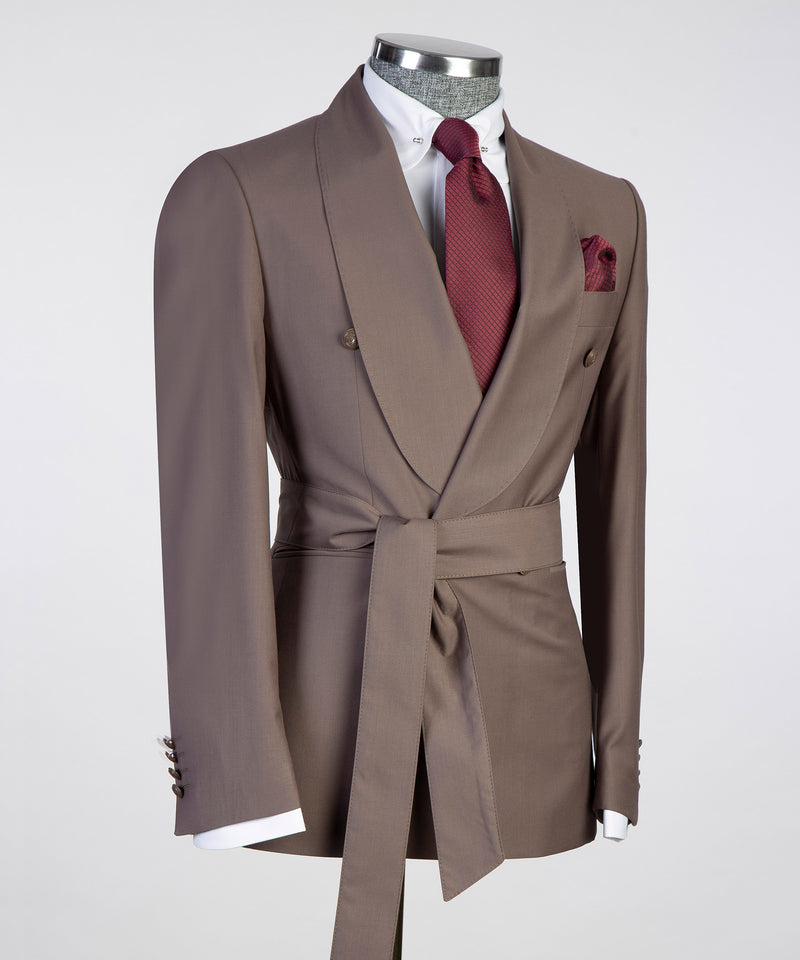 Belted Brown Suit