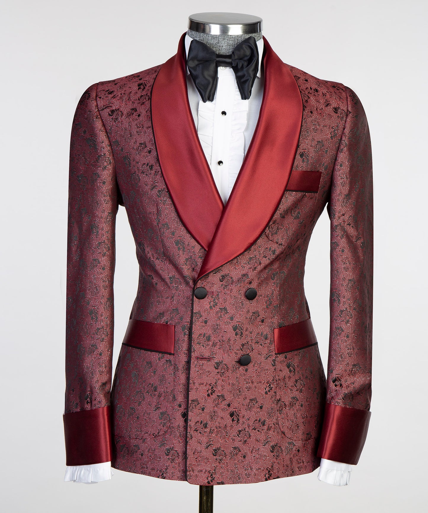 Burgundy Jacquard Suit