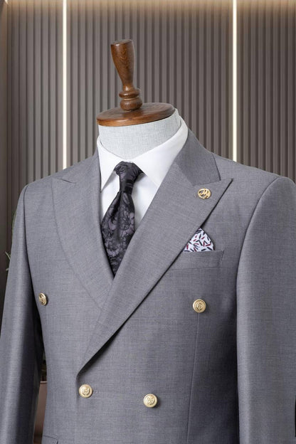 Classic Gray Double Breasted Suit