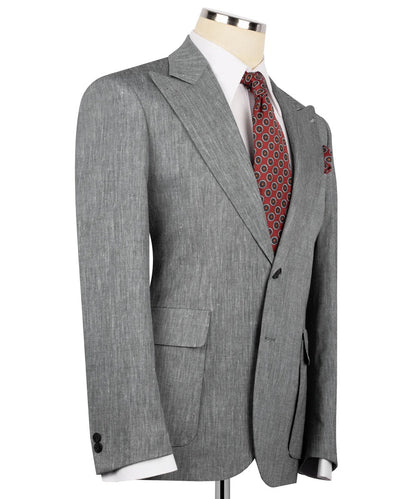 gray linen blazer for men