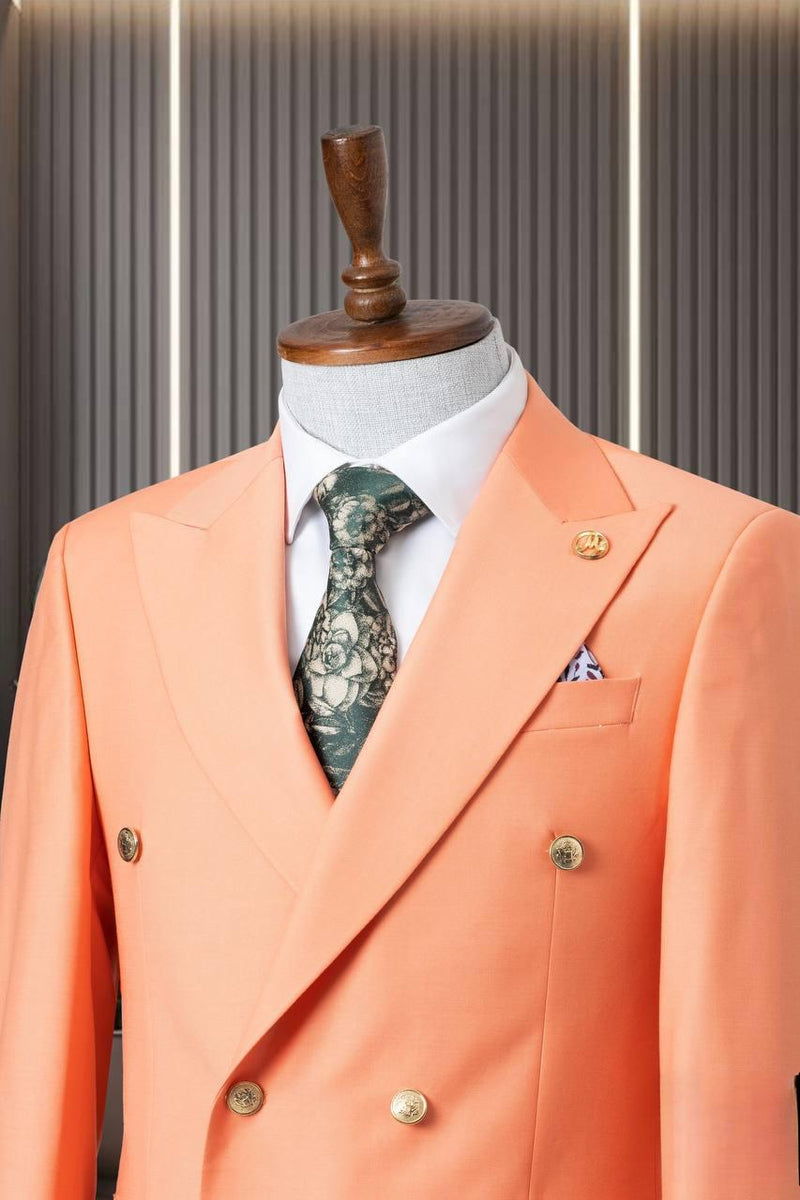 Classic Orange Double Breasted Suit