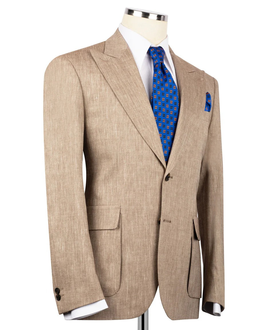 Classic Sand Linen Blazer for Men – Lightweight & Tailored Elegance