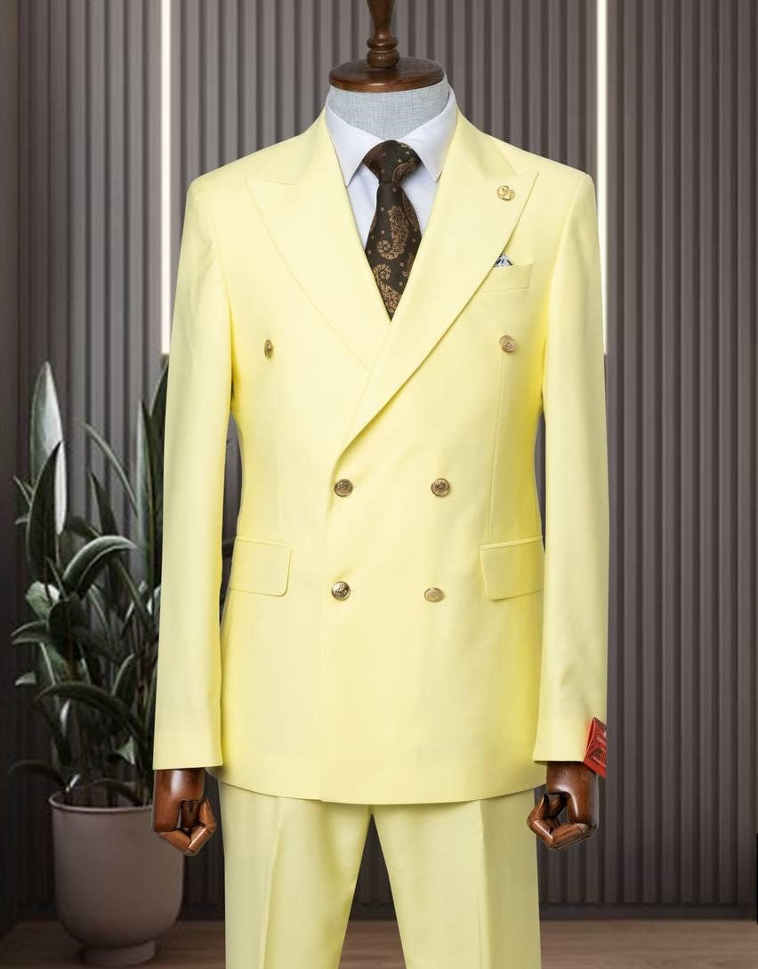 Classic Yellow Double Breasted Suit