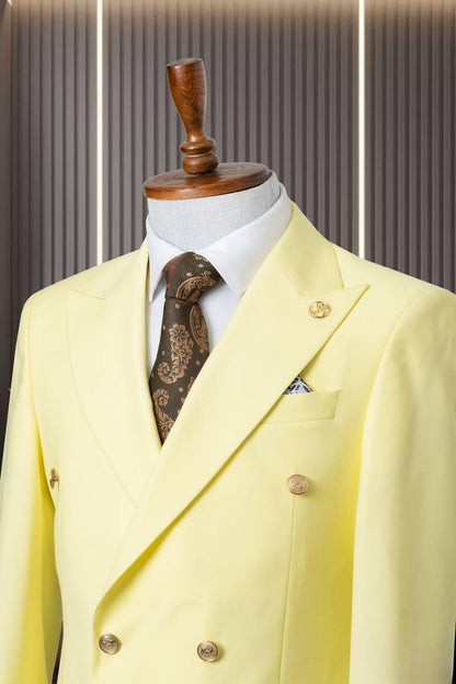 Classic Yellow Double Breasted Suit