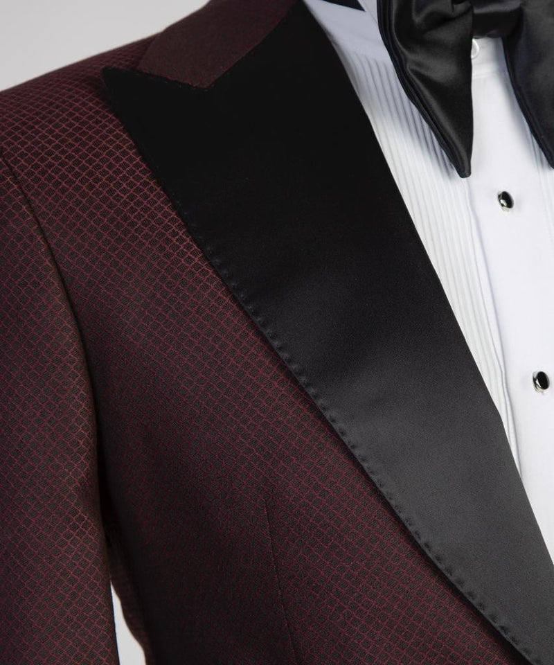 Classic 3 Piece Red Wine Tuxedo