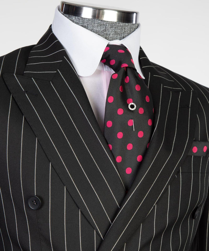 Classic Black Striped Suit 