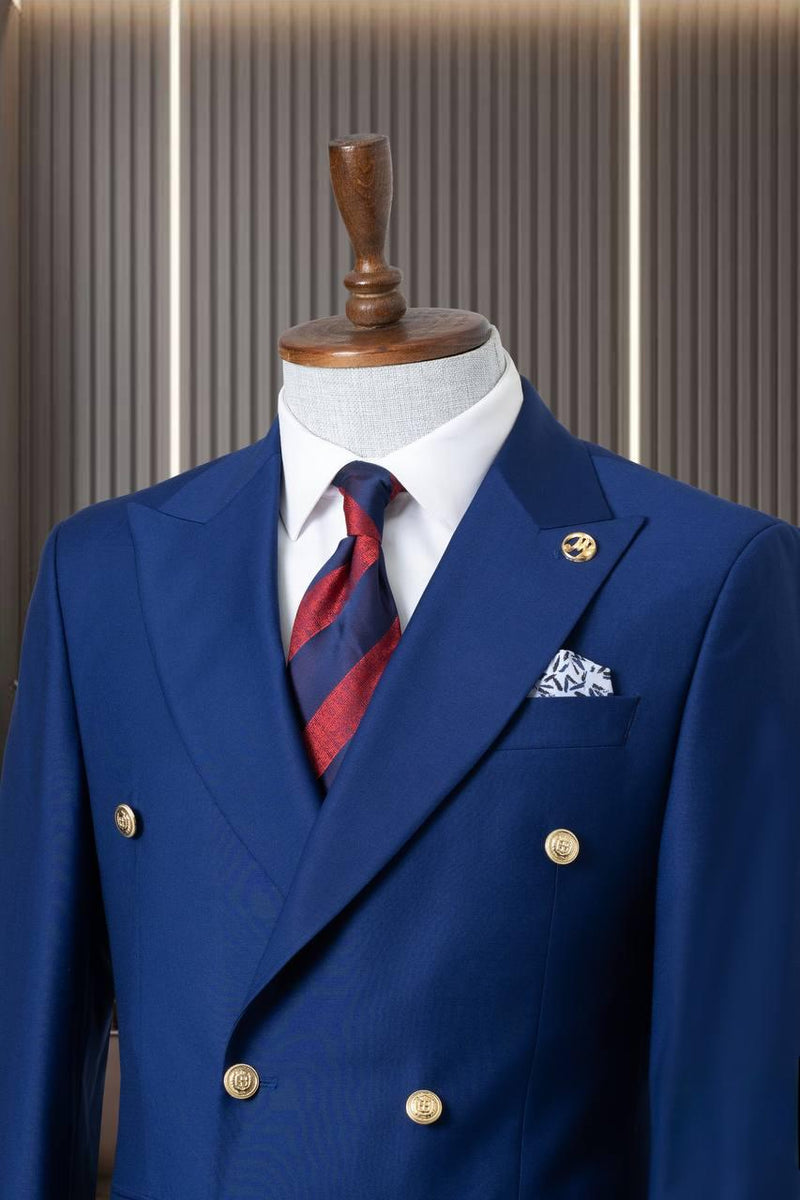 Classic Blue Double Breasted Suit