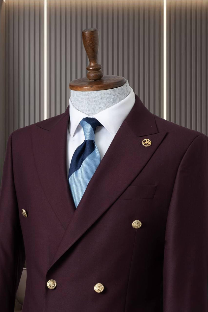 Classic Brown Double Breasted Suit