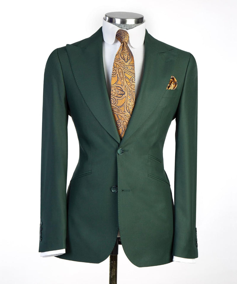 Classic Dark Green Suit For Men 