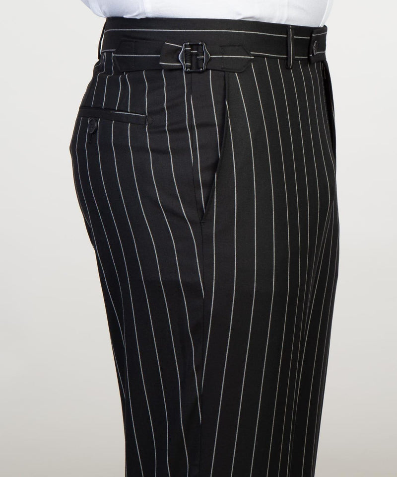 Classic Double Breasted Black Striped Suit Pant