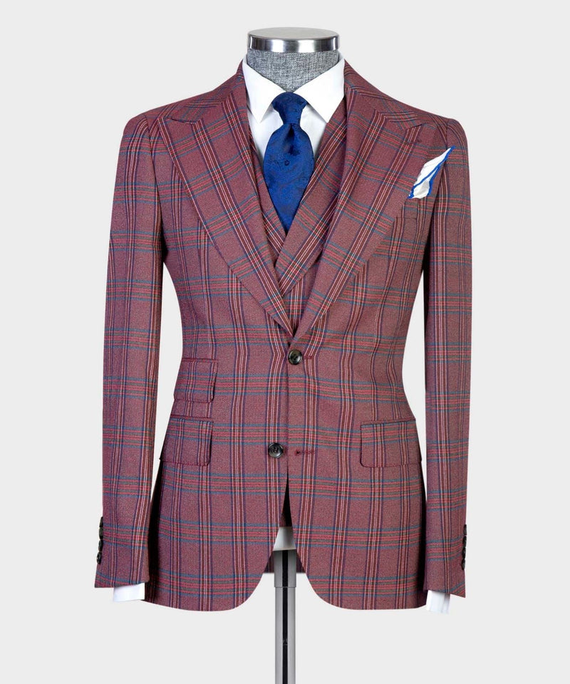 Classic Purple Plaid Suit