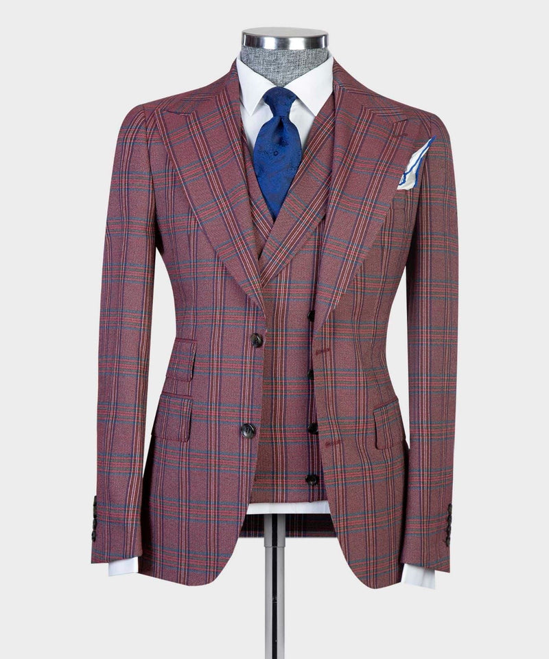 Classic Purple Plaid Suit