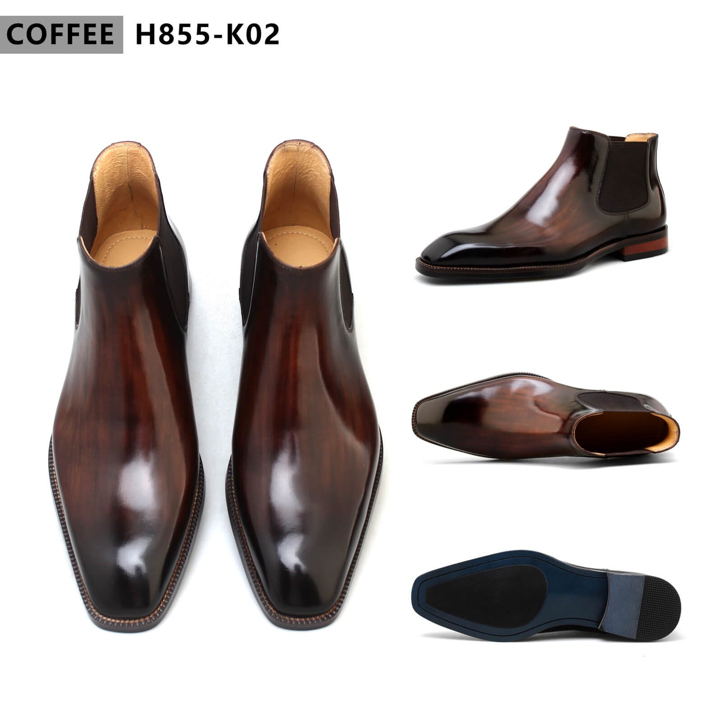 “Coffee Burnish” Chelsea Boots
