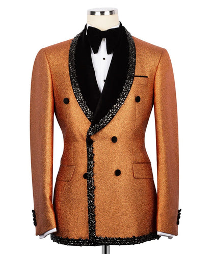 Copper Shimmer Tuxedo – Bold Luxury for the Spotlight