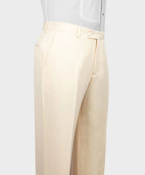 Cream Beige Tuxedo Pant