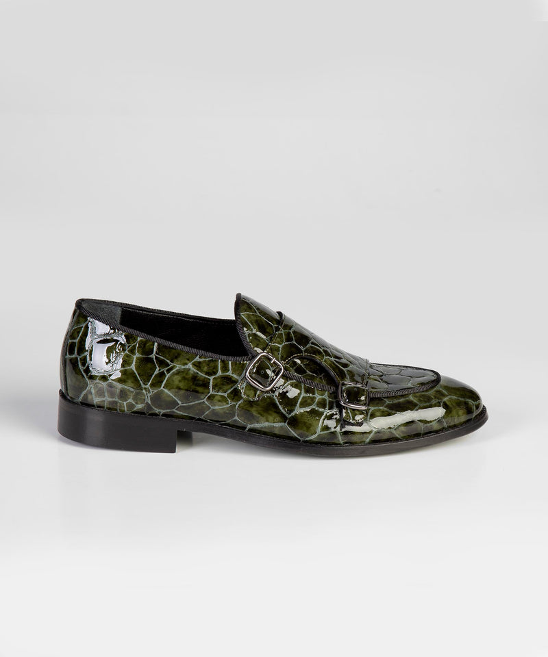 Crocodile-Print Leather Shoes for Men