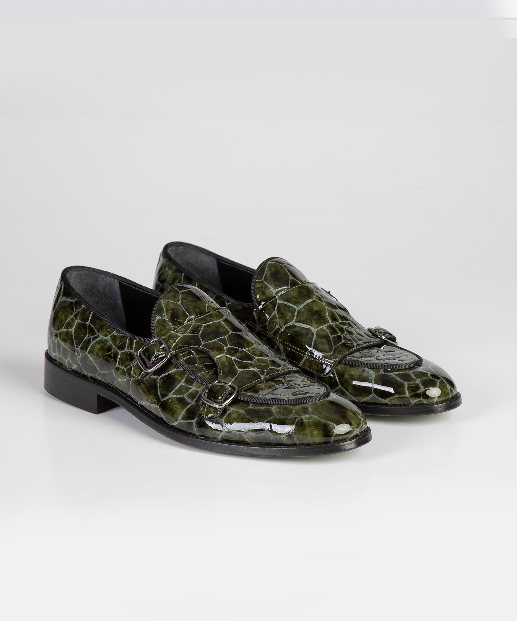 Crocodile-Print Leather Shoes for Men