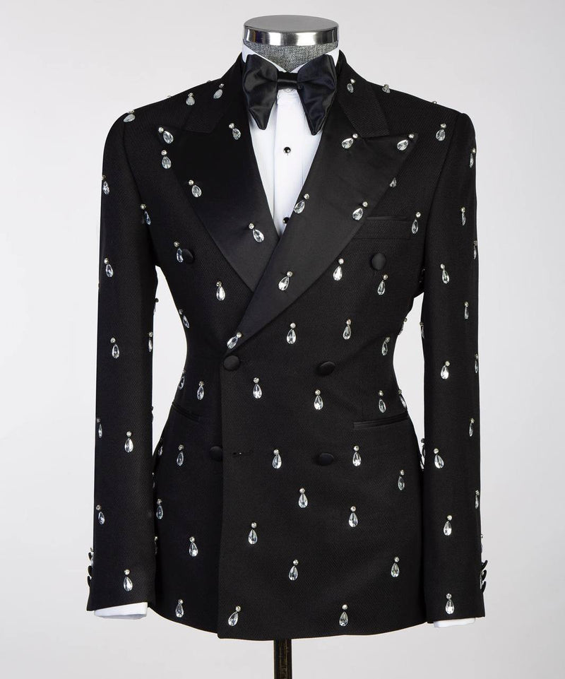 Crystal Stoned Black Tuxedo