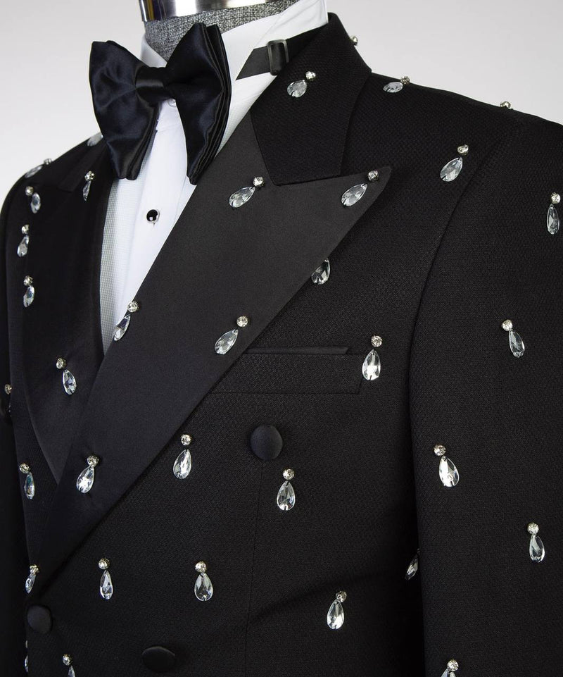 Crystal Stoned Black Tuxedo