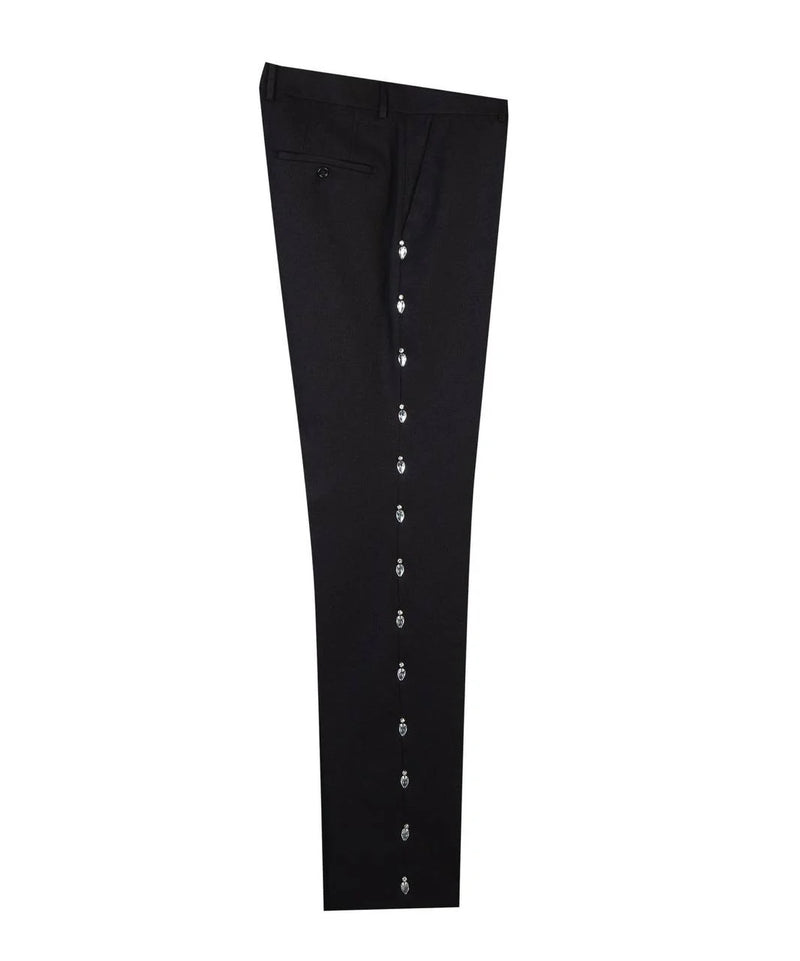 Crystal Stoned Black Tuxedo Pant