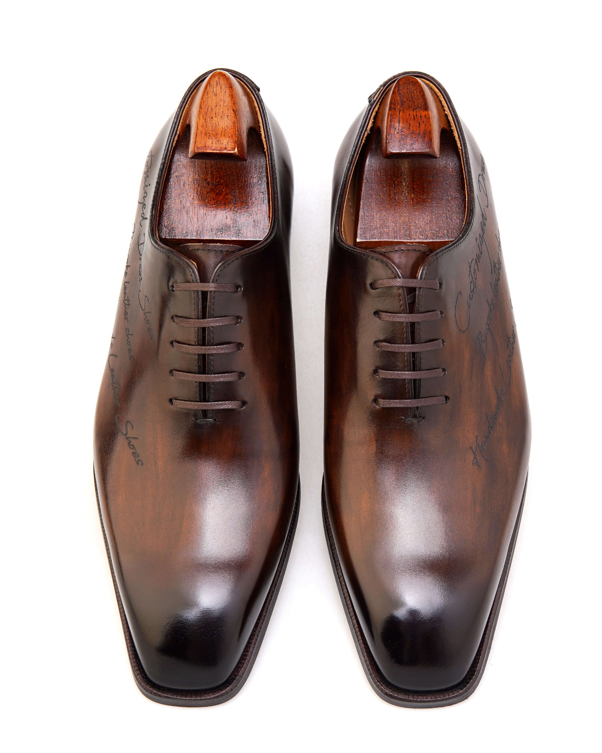 Custom Patina Wholecut Oxford Chocolate Brown Shoes
