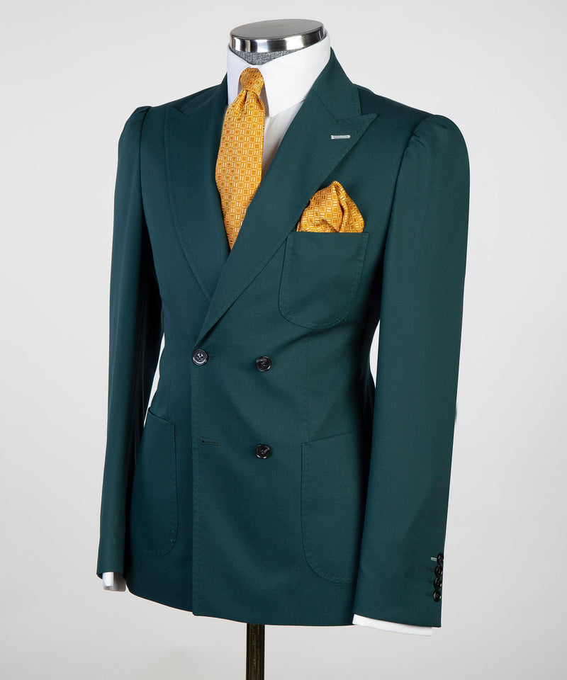 Dark Green Double Breasted Suit