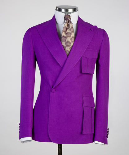 Dark Pink 3 Piece Suit For Men