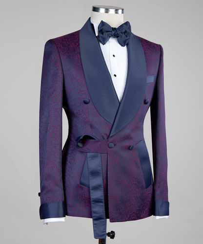 Dark Purple Belted Suit