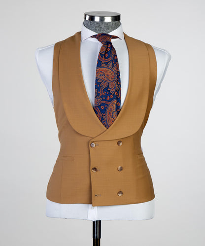 Deep Orange 3 Piece Suit For Men