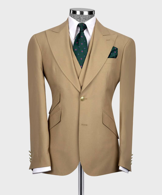 Desert Noble Beige Three-piece Suit